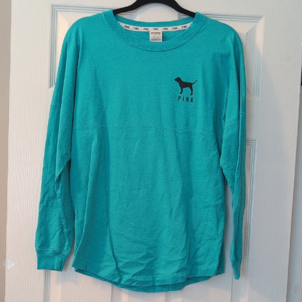 Victoria's Secret PINK Teal Long Sleeve Top